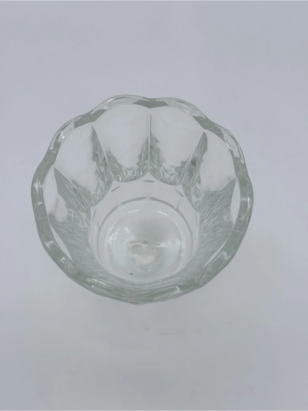 Vintage Homco Clear Glass Tulip Peg Cup Votive Candle Holder